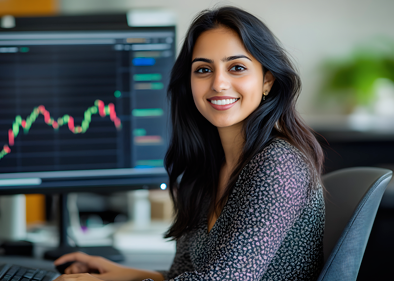 Woman working on computer